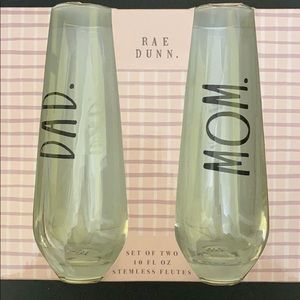 Rae Dunn stemless flutes mom dad
